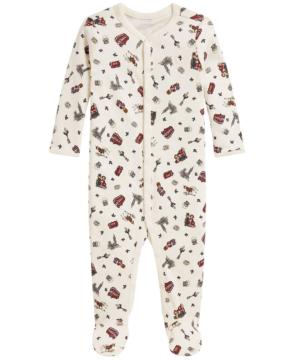 Детский комбинезон из хлопкового интерлока с медведем Polo от Ralph Lauren для мальчиков
