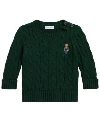 Детский хлопковый свитер с косами и медведем Polo от Ralph Lauren для мальчиков