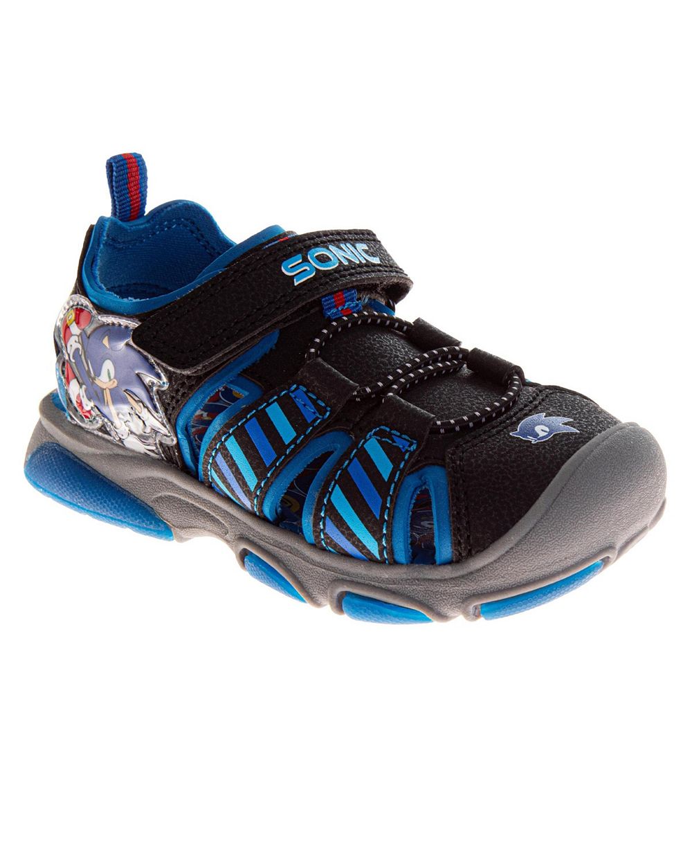 Sonic The Hedgehog Little Boys Nickelodeon Sega Hook and Loop Sport Sandals with Tails