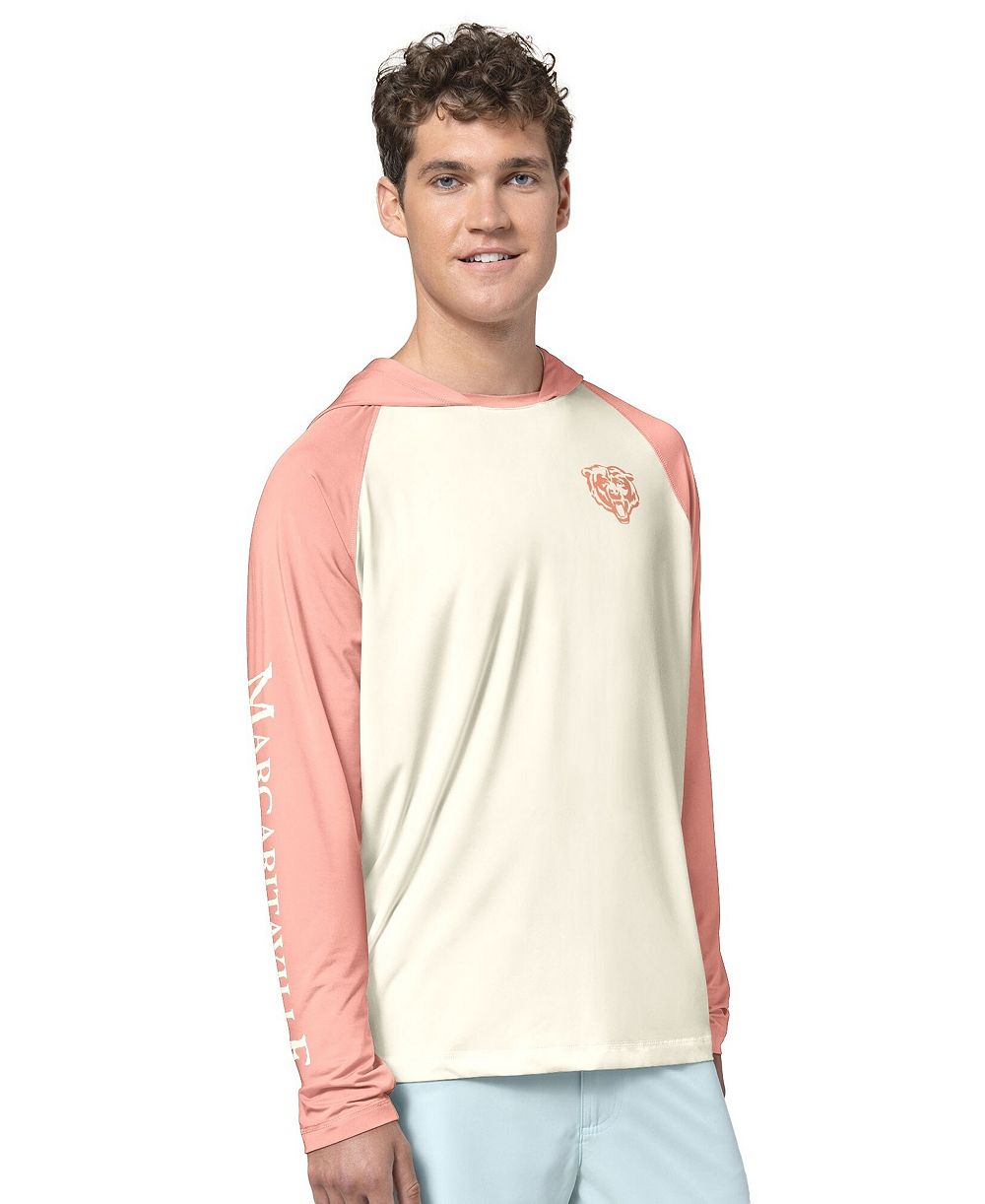 Margar Boonamar Мужской Cream/Amber Chicago Bears Sand, Sea, Sunsets Long-Sleeve Rashguard Hoodie