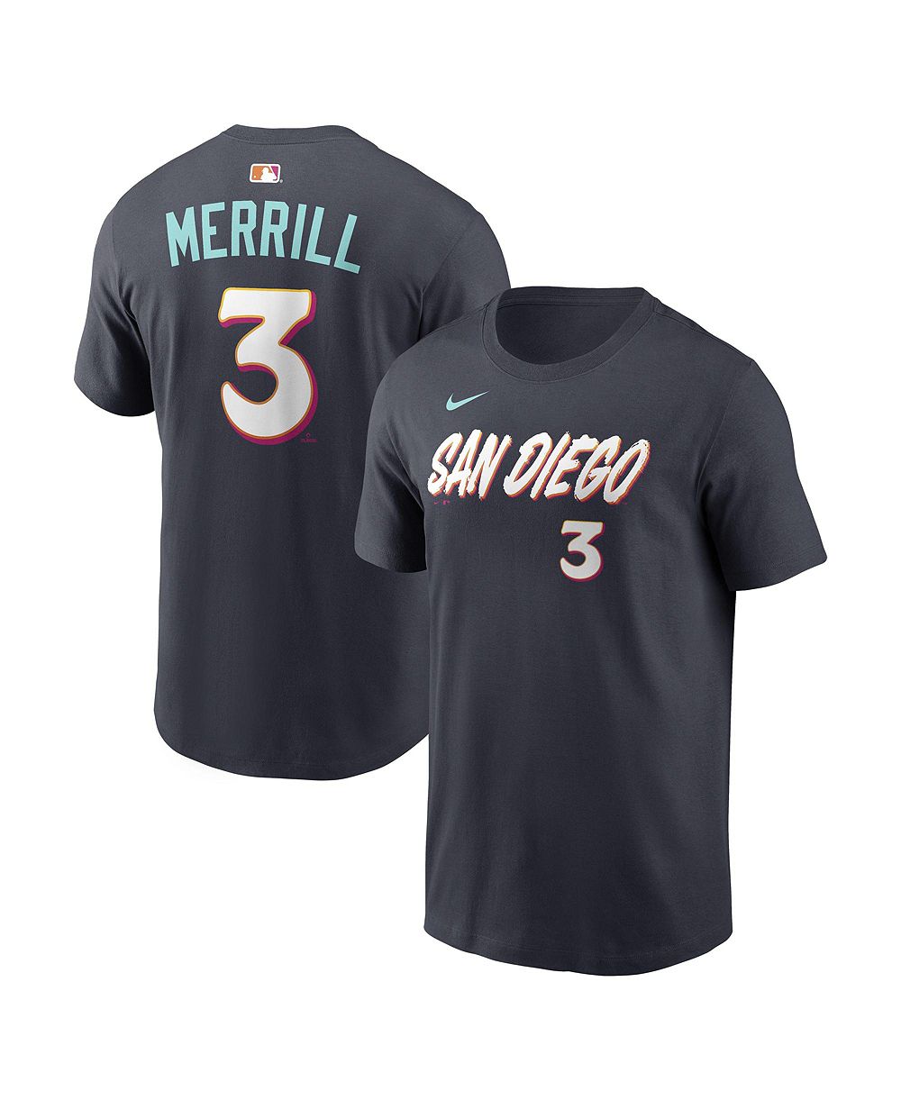 Мужская футболка Nike Obsidian San Diego Padres Jackson Merrill City Connect Name & Number