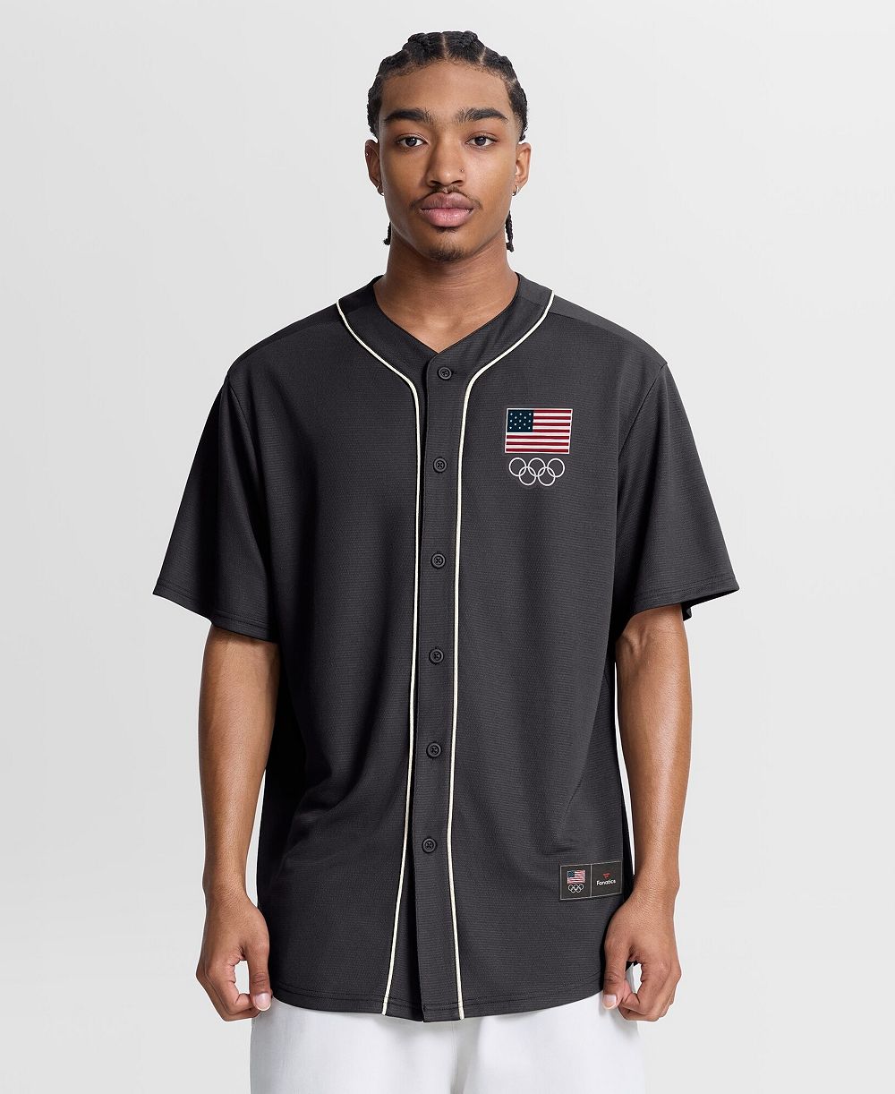 Fanatics Men's Gray Team USA Core Foundation Ball Button-Up Shirt