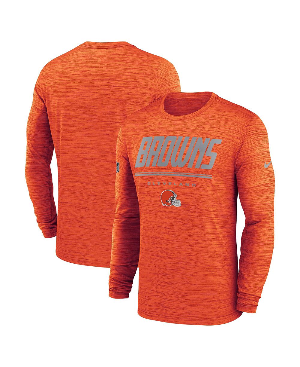 Nike Мужская оранжевая футболка Cleveland Browns Dri-FIT с длинным рукавом