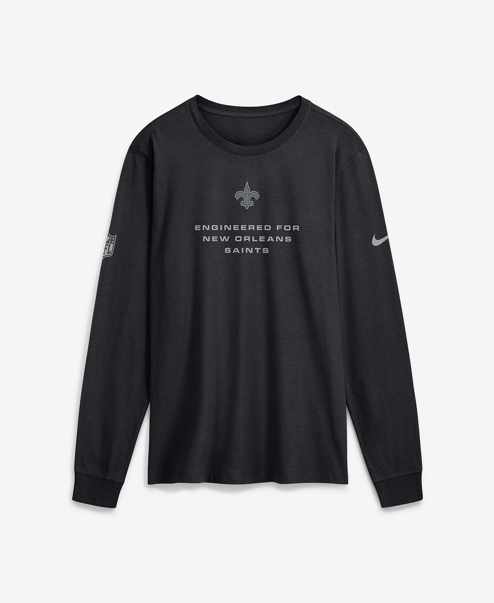 Мужская футболка Nike New Orleans Saints Sideline Bold Arch Star Dri-FIT Long Sleeve
