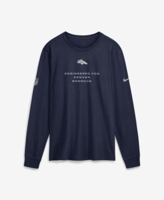 Мужская футболка Nike Navy Denver Broncos Sideline Bold Arch Star Dri-FIT Long Sleeve