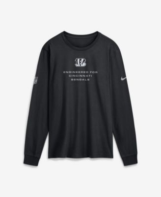 Мужская футболка Nike Black Cincinnati Bengals Sideline Bold Arch Star Dri-FIT Long Sleeve