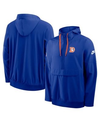 Nike Men's Royal Denver Broncos Alt Anorak Half-Zip Hooded Jacket