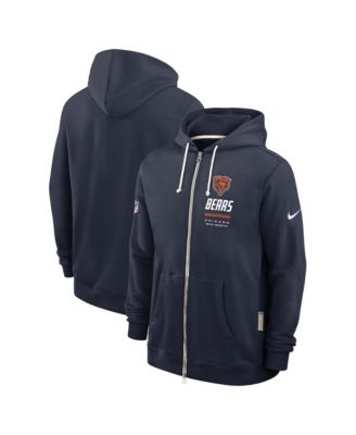 Мужская толстовка Nike Navy Chicago Bears Sideline Standard Issue Dri-FIT Full-Zip Hoodie