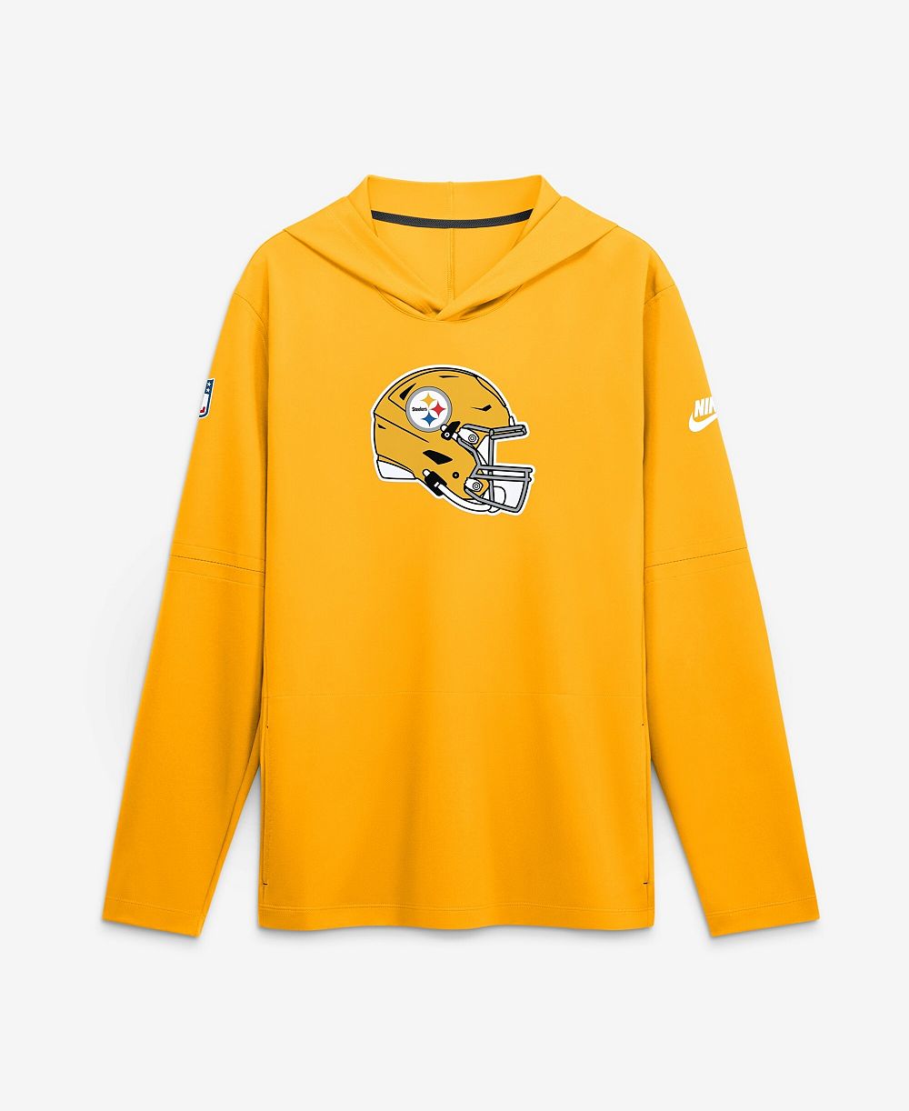 Nike Men's Gold Pittsburgh Steelers Sideline Dri-FIT Long Sleeve Hoodie