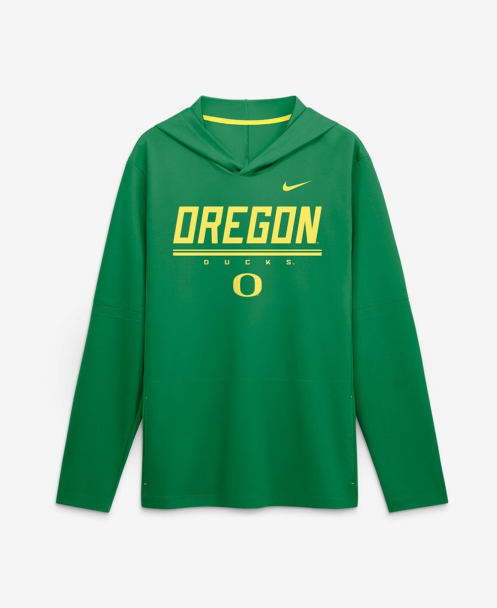 Худи Nike Men's Green Oregon Ducks 2026 Sideline Lightweight Long Sleeve Dri-FIT