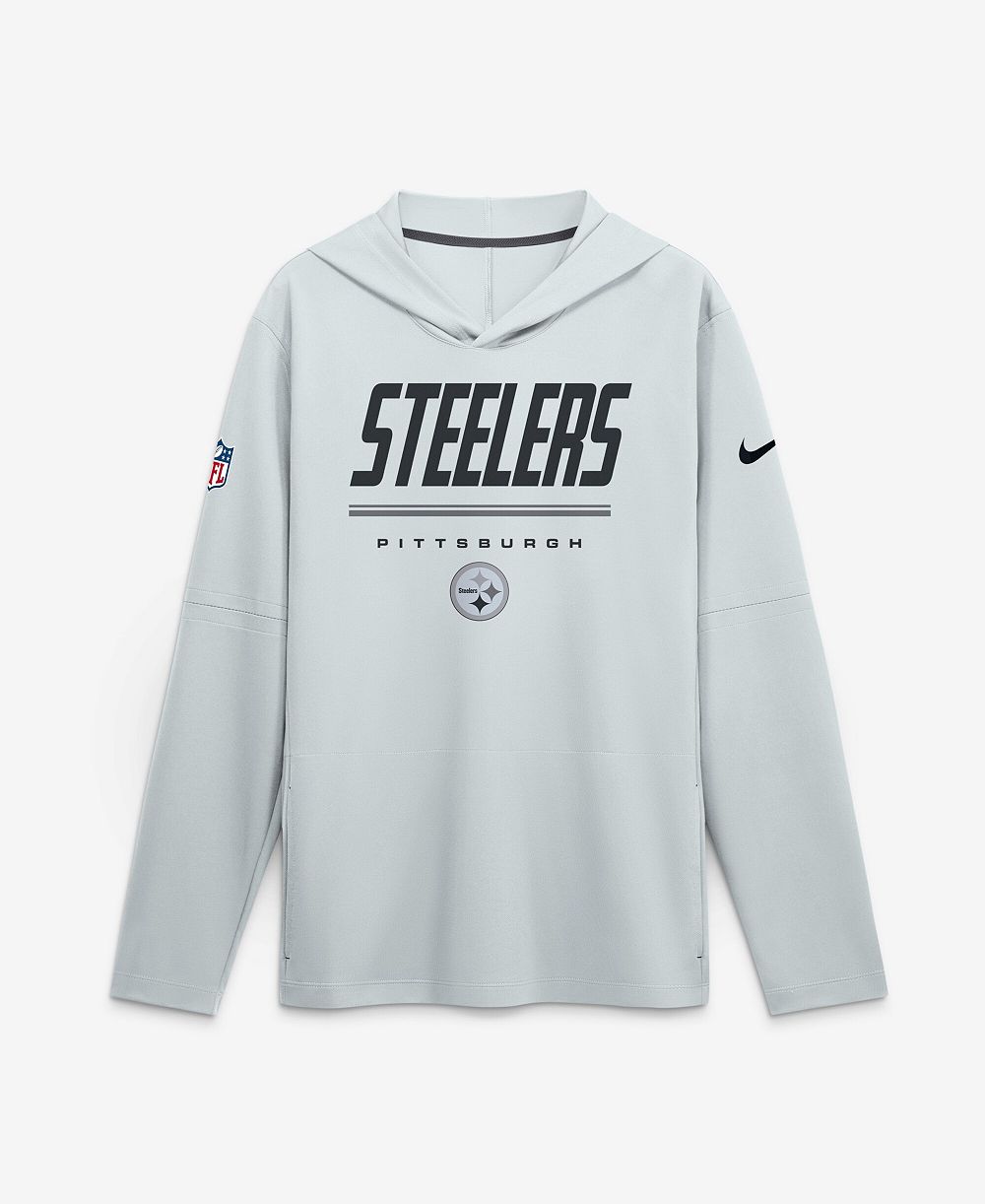 Nike Men's Platinum Pittsburgh Steelers Sideline Lightweight Long Sleeve Dri-FIT Hoodie