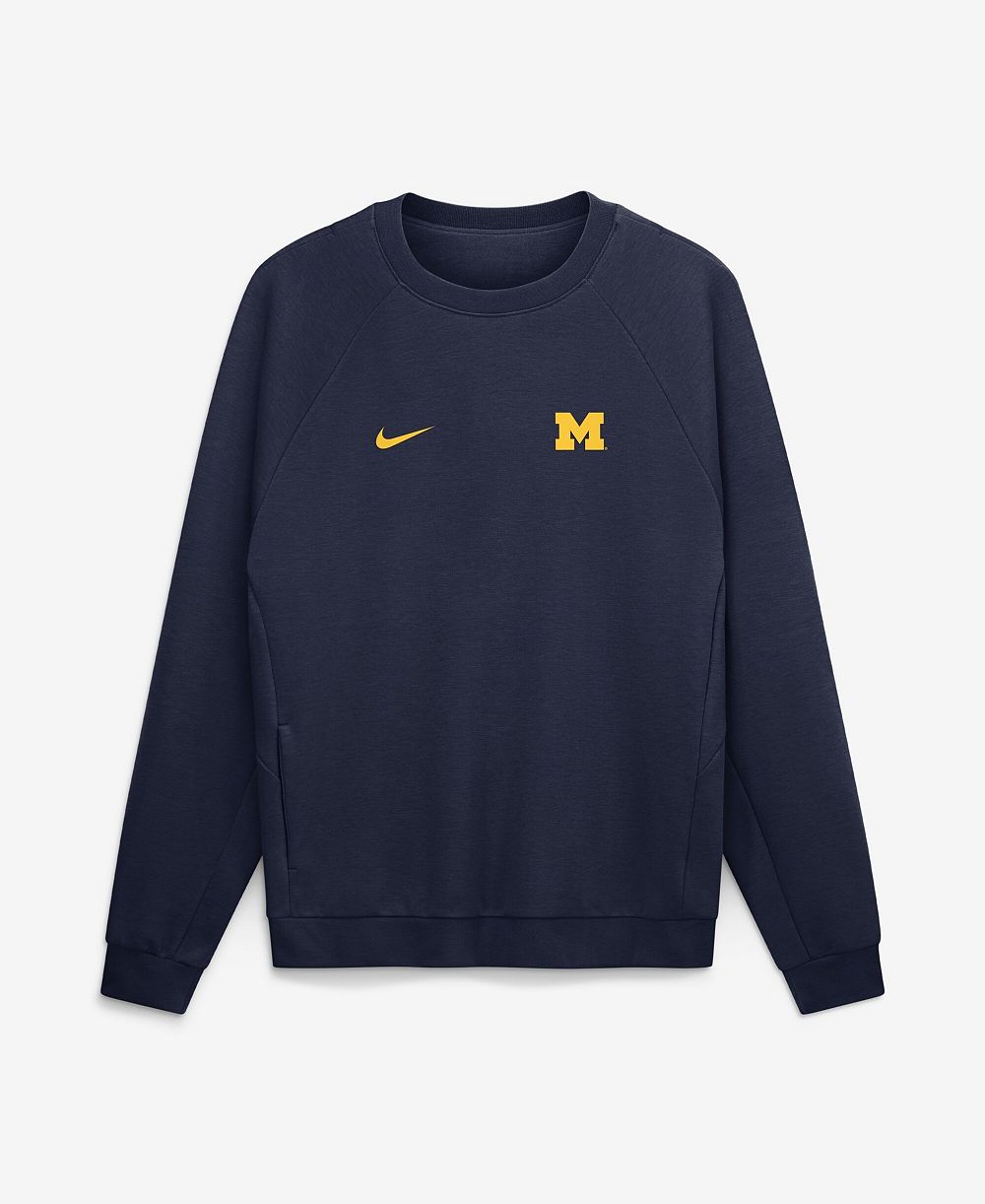 Nike Men's Navy Michigan Wolverines Premium Performance Raglan Dri-FIT Sweatshirt