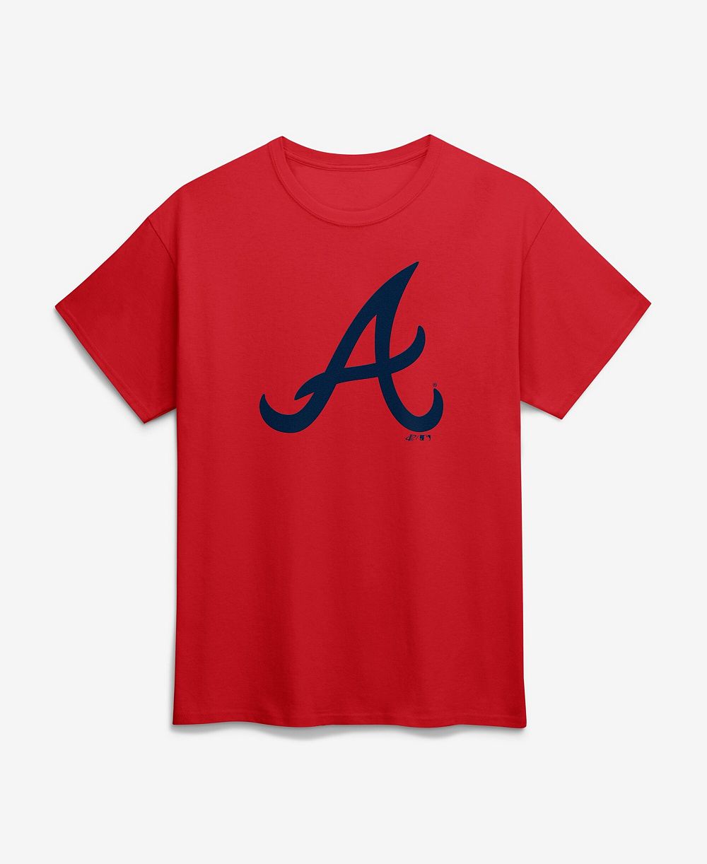 Logo Athletic Men's Red Atlanta Braves Logo T-Shirt