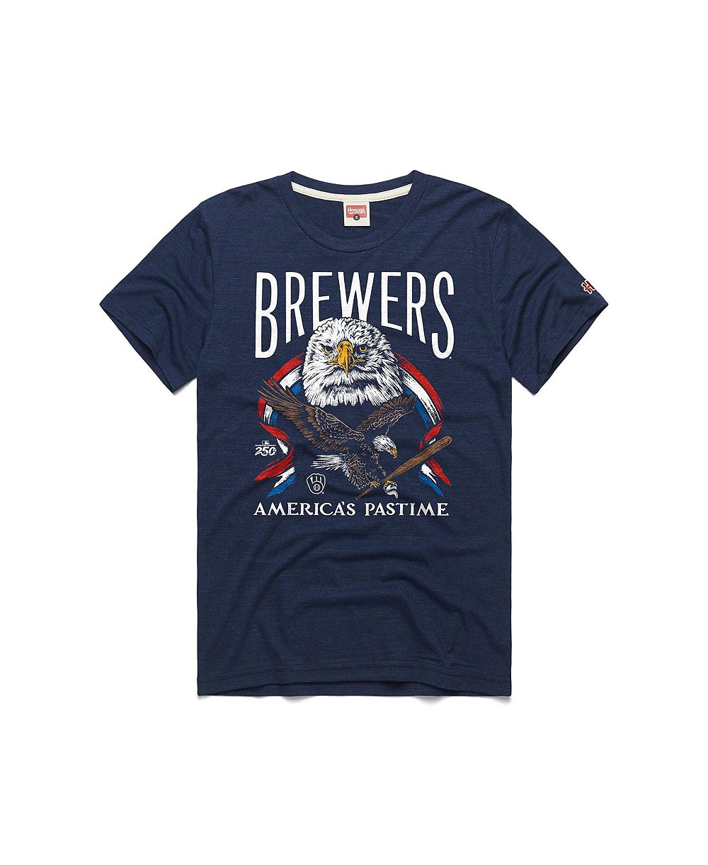 Homage Men's Navy Milwaukee Brewers America's Pastime Tri-Blend T-Shirt