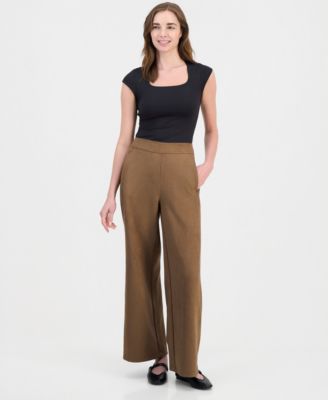 Nautica Women's High-Rise Faux-Suede Pull-On Pants