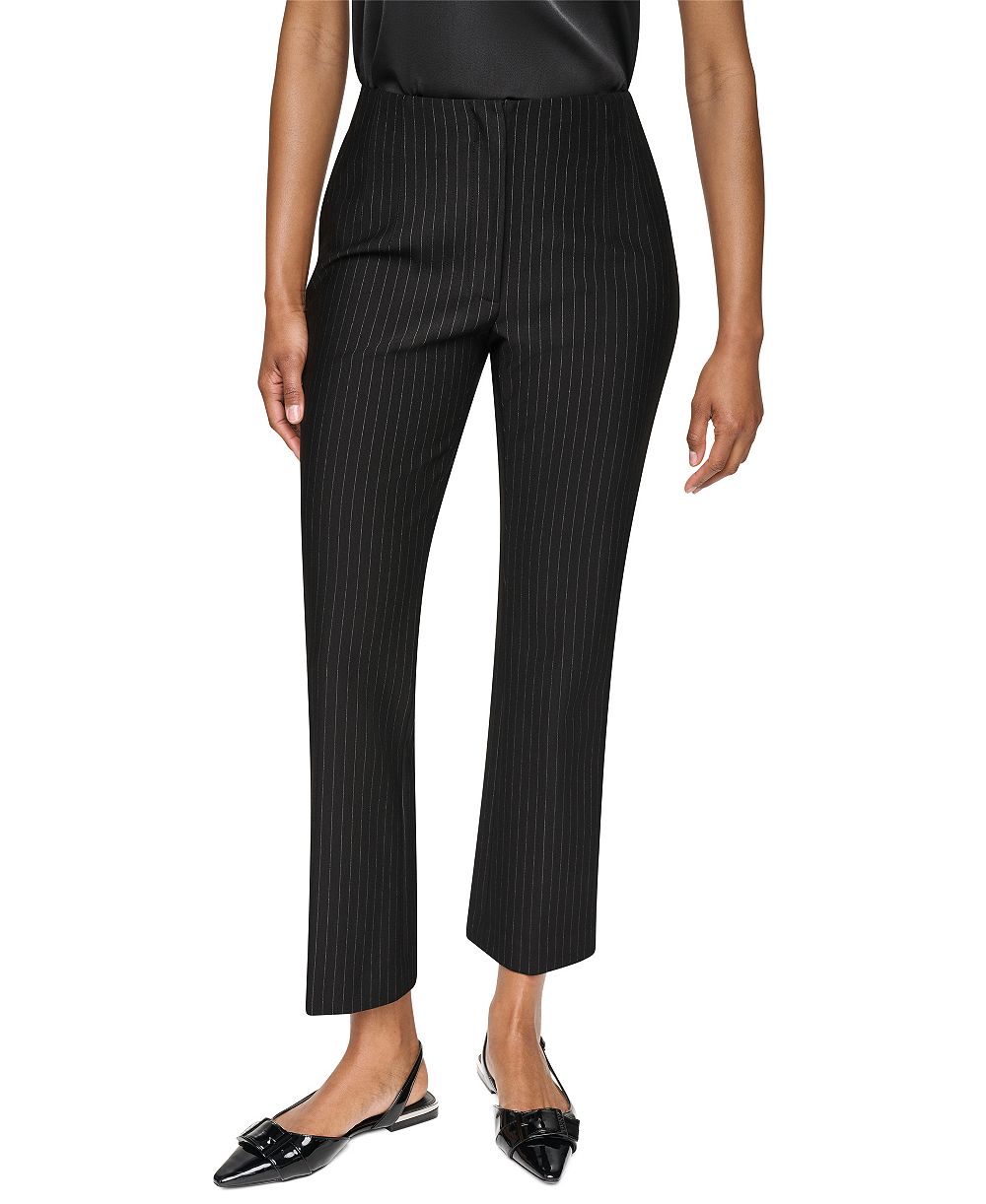 DKNY Petite брюки с завышенной талией, полоска Ponte, застежка-молния спереди
