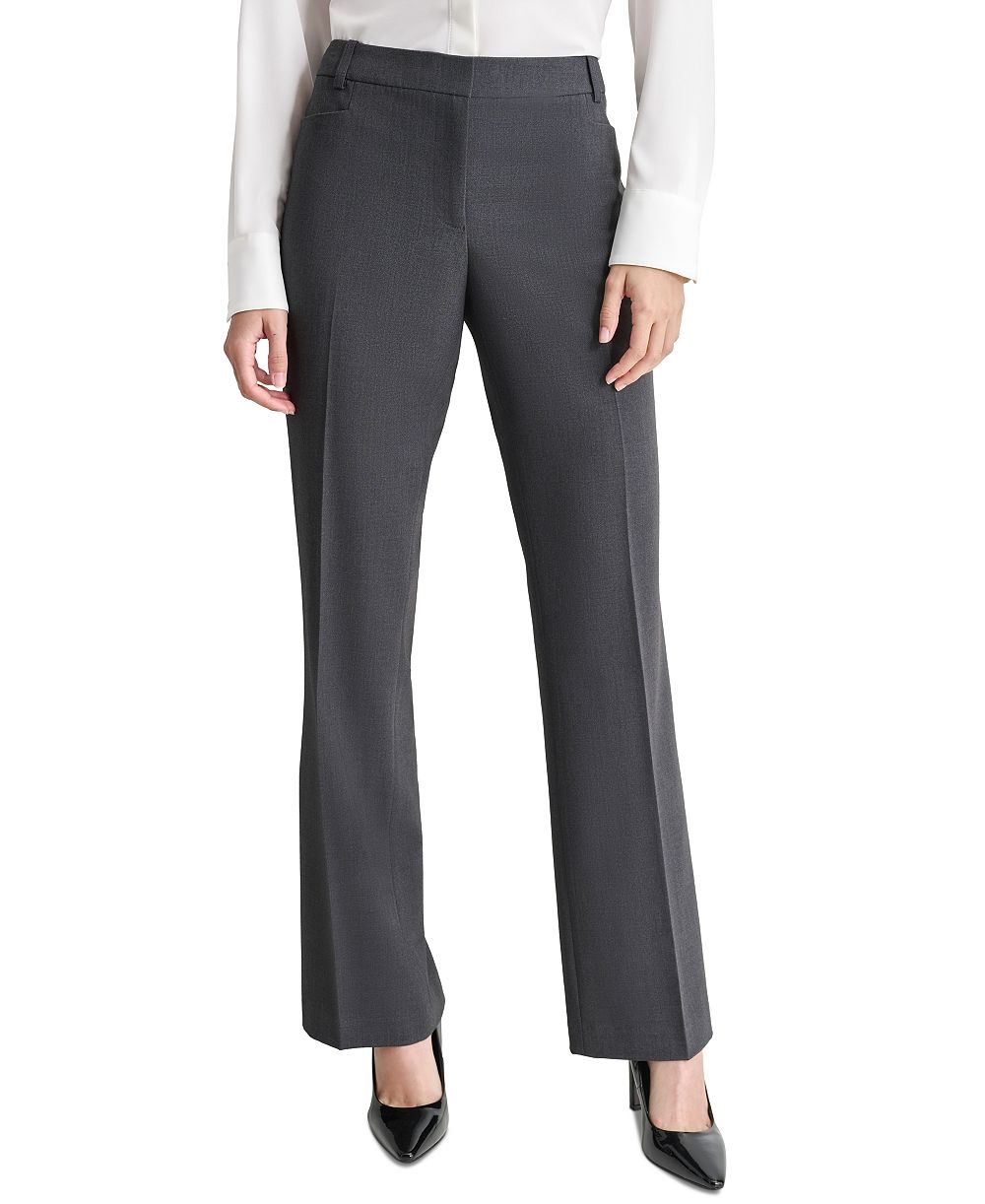 Брюки DKNY Petite, прямой крой, высокая посадка