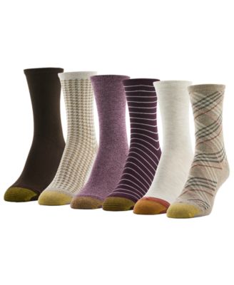 Gold Toe Women's  Reinforced-Toe Crew Socks, 6-Pack