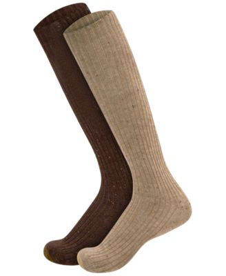 Gold Toe Women's Knit Nep Reinforced Toe Knee-High Socks, 2-Pack