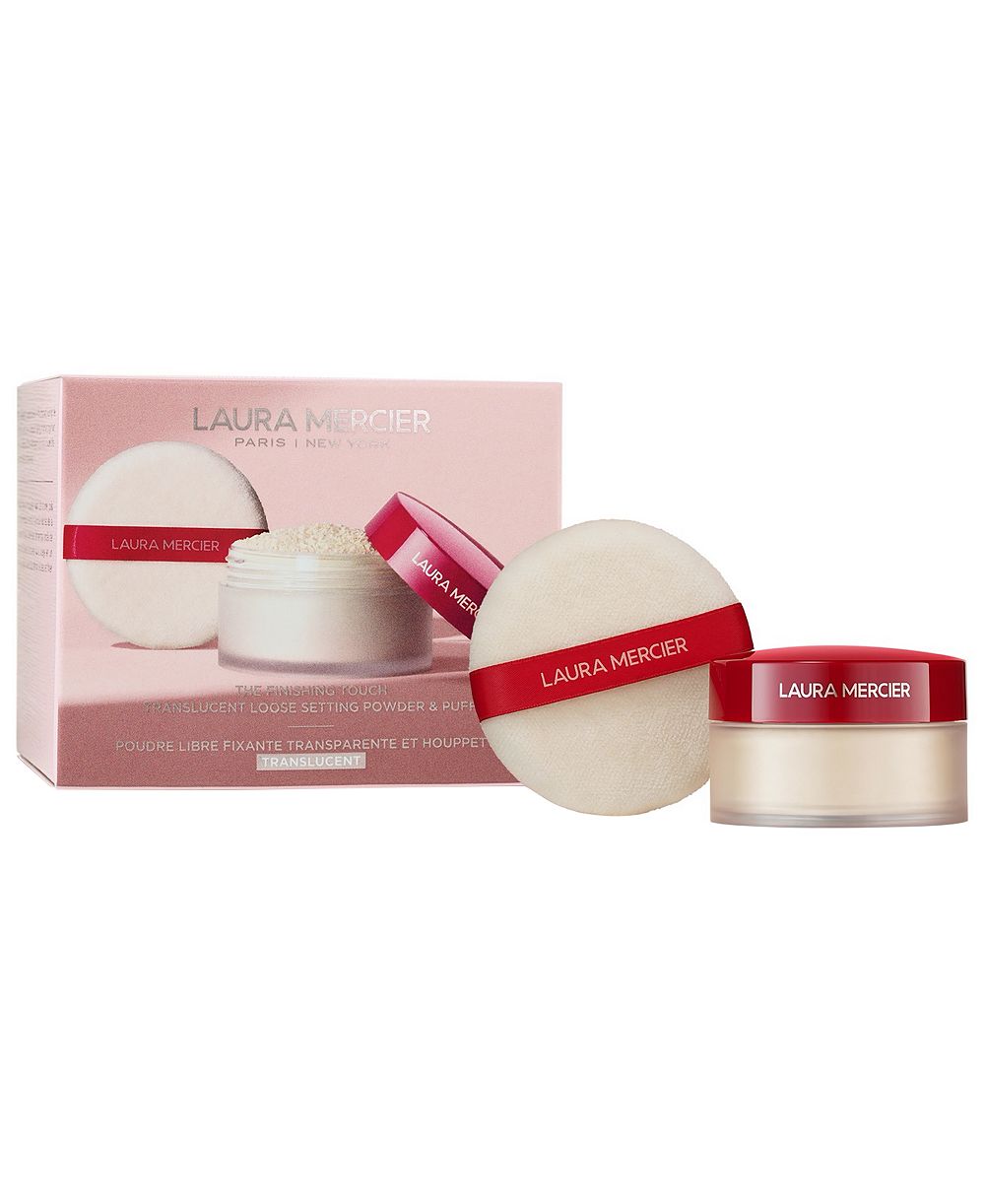 Laura Mercier Подарочный набор из 2 предметов: полупрозрачная рассыпчатая фиксирующая пудра и пуховка The Finishing Touch