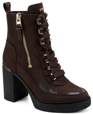 DKNY Women's Toia Lace-Up Platform Booties