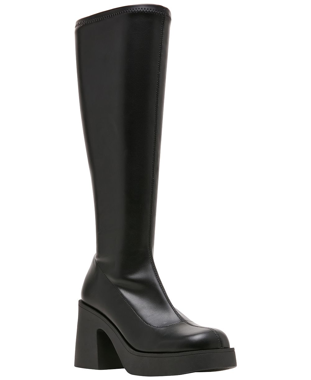 Madden Girl Women's Spy Stretch Knee High Block Heel Boots