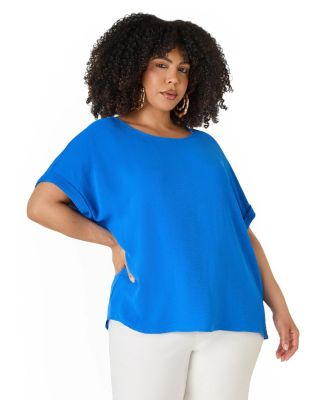 Ashley Stewart Plus Size Cuffed Textured Women's Top