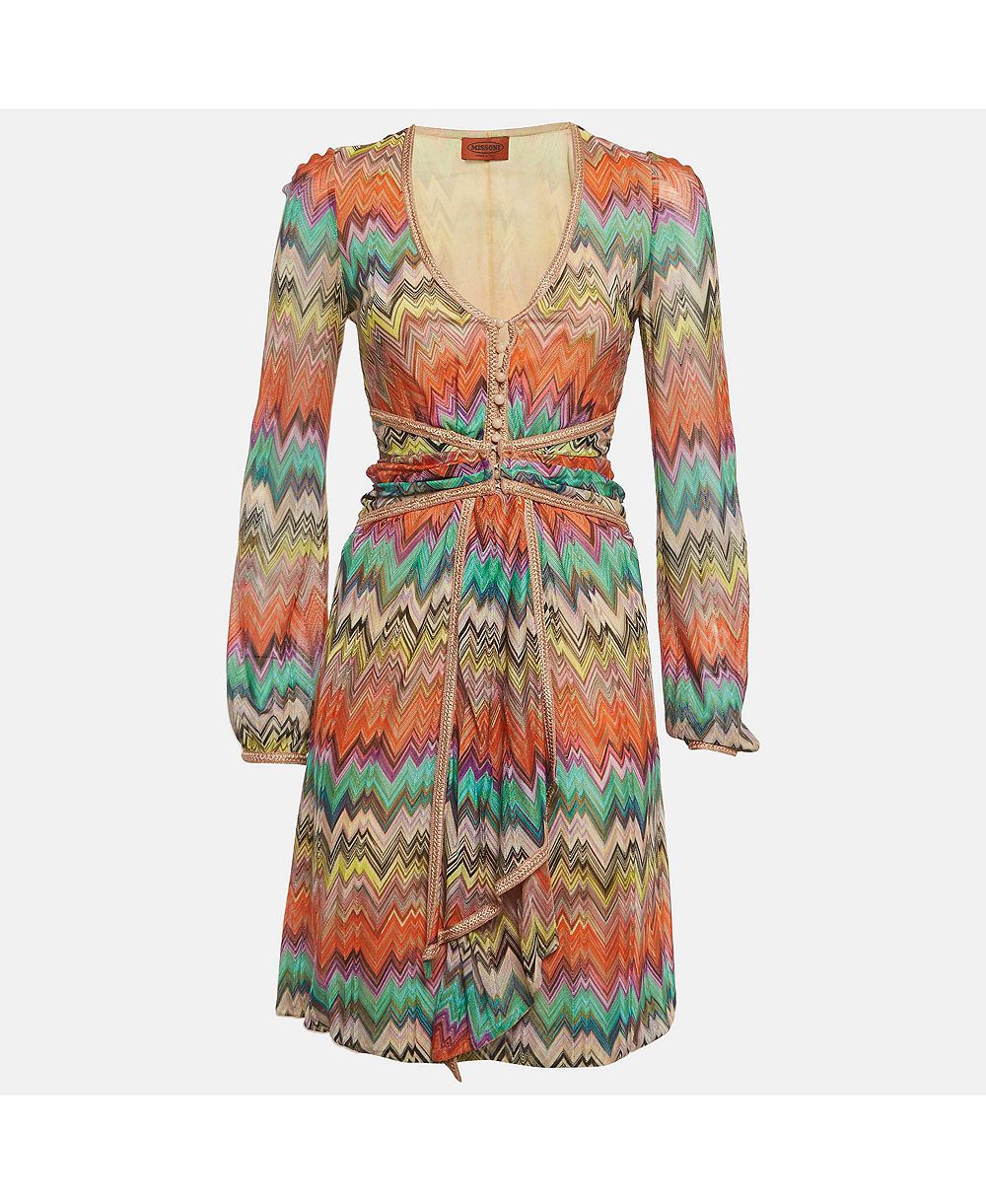 Женское мини-платье Missoni Zig Zag Knit Pre-Owned
