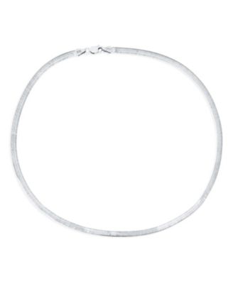 Bling Jewelry Gold Plated .925 Sterling Silver 3.5 mm Flat Omega Snake Flexible Herringbone Collar Necklace