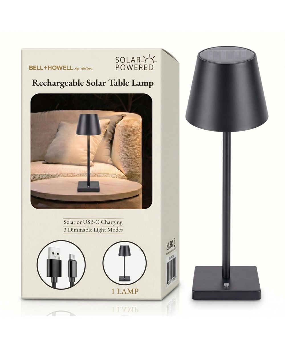 Настольная лампа Bell + Howell Modern Design Solar Rechargeable LED с 3 режимами диммирования