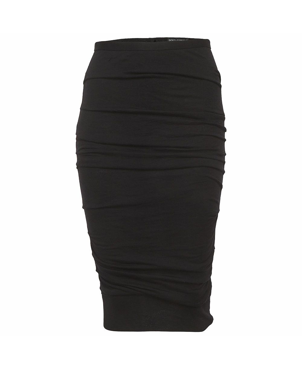 Pre-Owned Dolce & Gabbana Women's Jersey Ruched Pencil Skirt