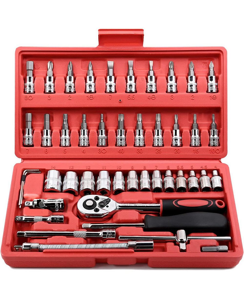 XDOVET Socket Ratchet Wrench Set Bit Metric Extension Bar Auto Repairing Household