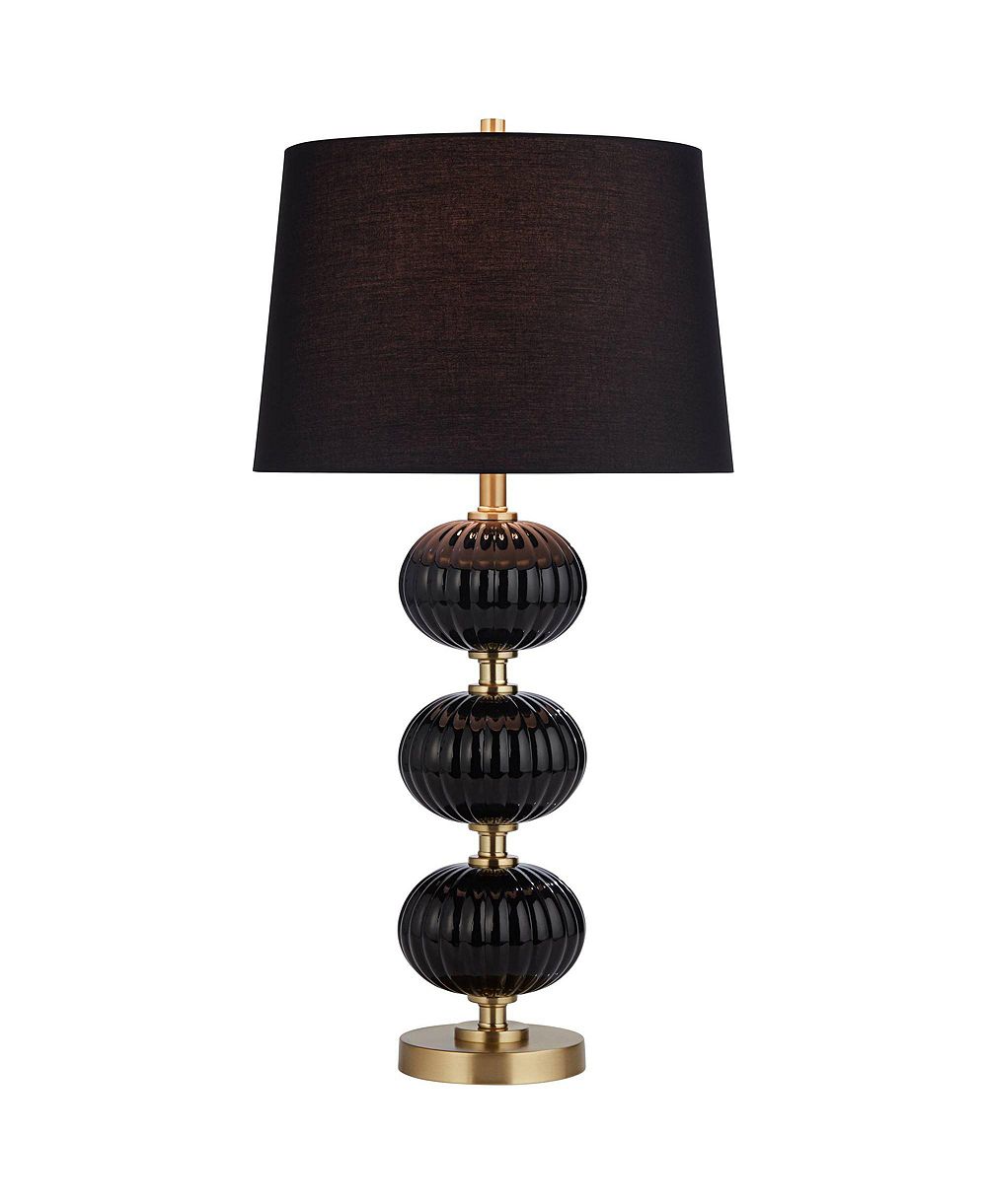 Настольная стеклянная лампа Possini Euro Design Grace, высота 30" с рифленым стеклом