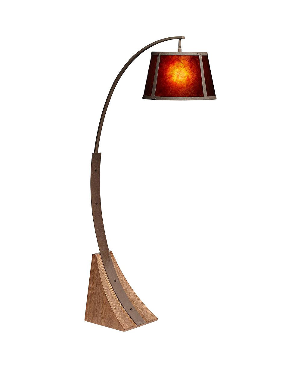Напольная дугообразная лампа Franklin Iron Works River Rustic Mission 66 1/2" с умной розеткой