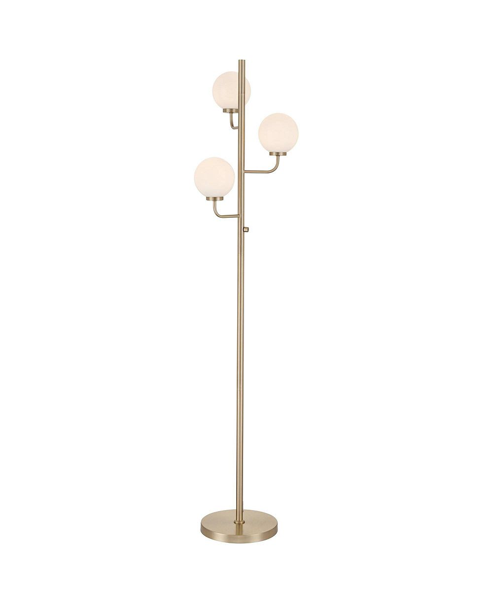Напольный LED светильник Possini Euro Design 66"H Satin Brass Opal Glass 3-Light