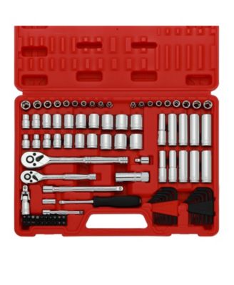 XDOVET Socket Set SAE Metric Ratchet Extension Universal Joint 94pieces