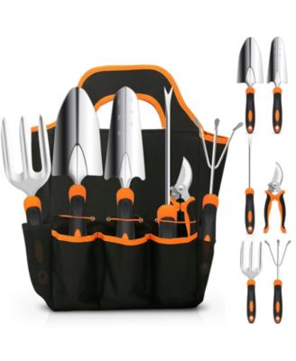 XDOVET Gardening Tool Set Stainless Steel Heavy Duty Rubber Grip Tote Bag