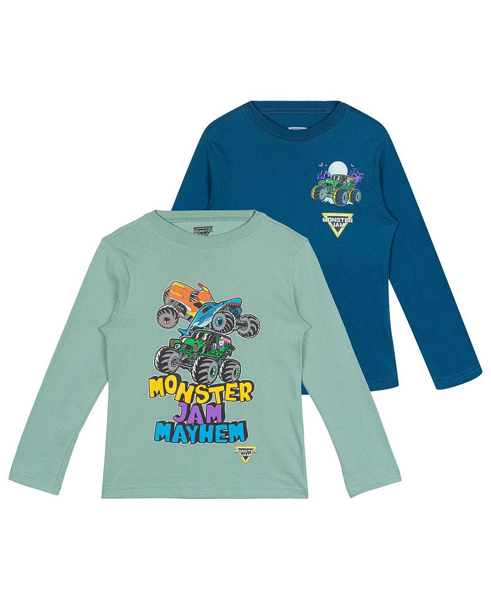 Monster Jam Toddler Boys' 2T - 12 Long Sleeve T-Shirt 2-Pack