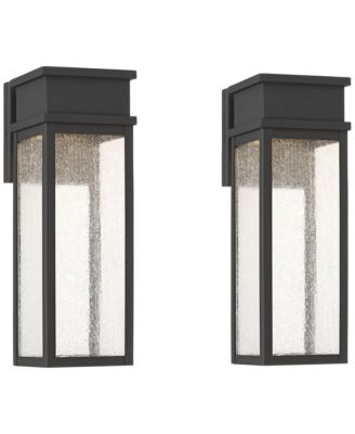 John Timberland Sintef 14 1/4inch  High Modern Outdoor Wall Light Fixture Mount Porch House Set of 2 LED Bulb Sand  Finish
