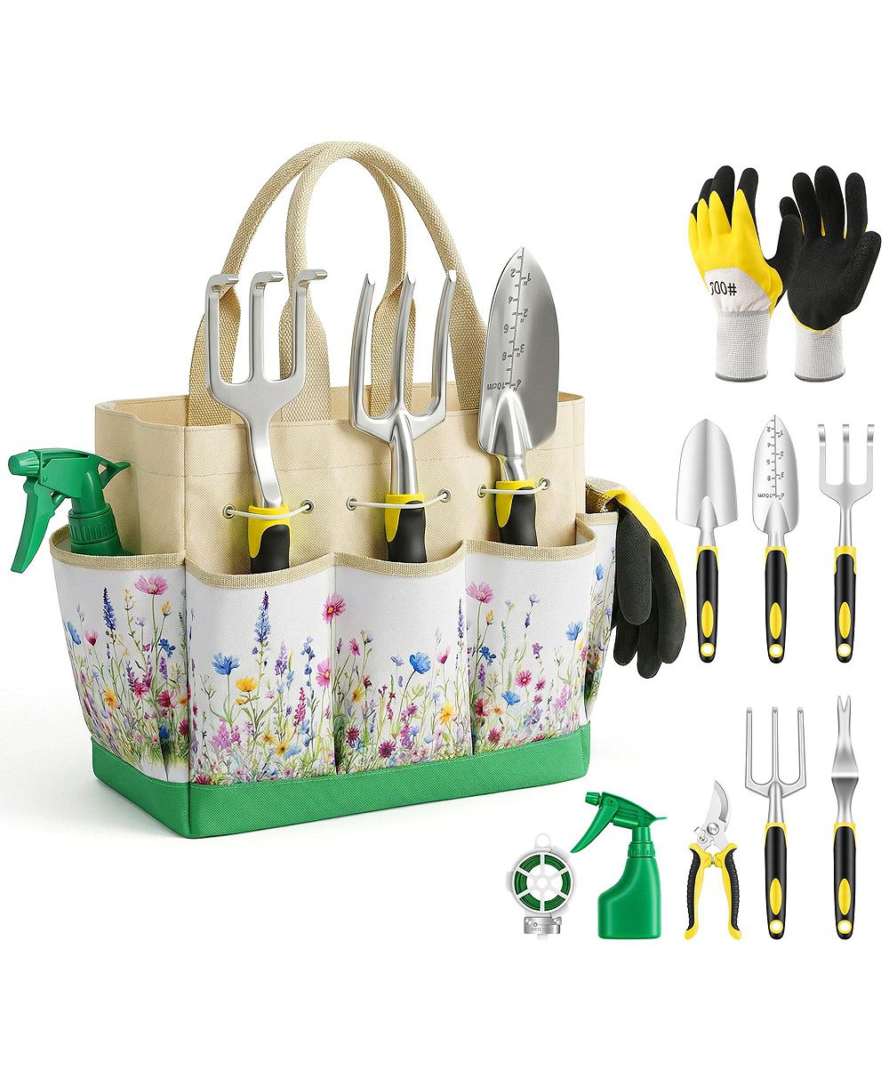 XDOVET Gardening Tools Set Heavy Duty Organizer Handbag Rust-proof Weeding Kit Gifts Women