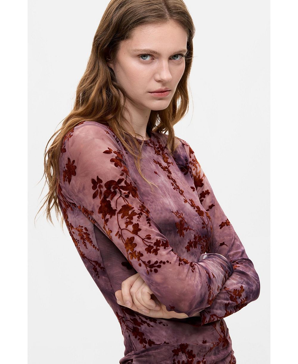 Desigual Women's Asymmetric flocked dress