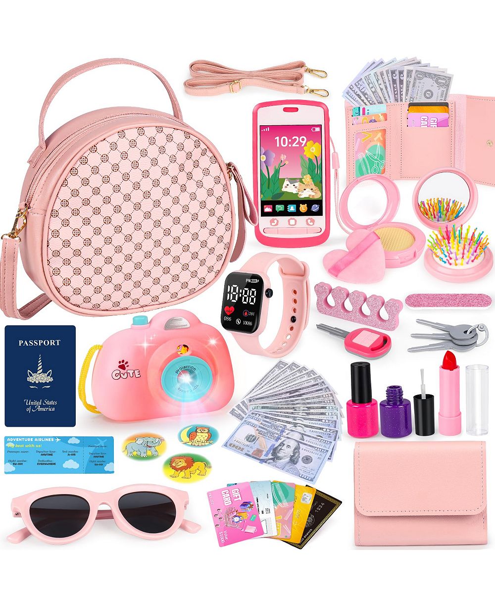 Игровой набор GNUADZ 40-piece Play Purse Pretend Princess Handbag Camera Phone Wallet Girl Gift 3-6 plus