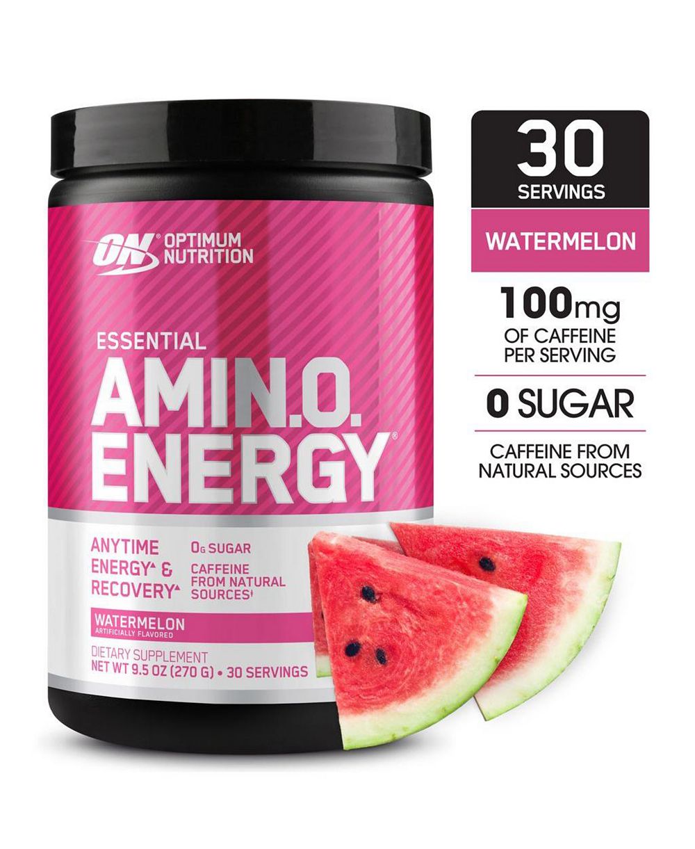 Предтренировочный комплекс Optimum Nutrition Amino Energy с чаем, BCAA, аминокислотами, кето-френдли, экстрактом кофе, вкус арбуз, 30 порций