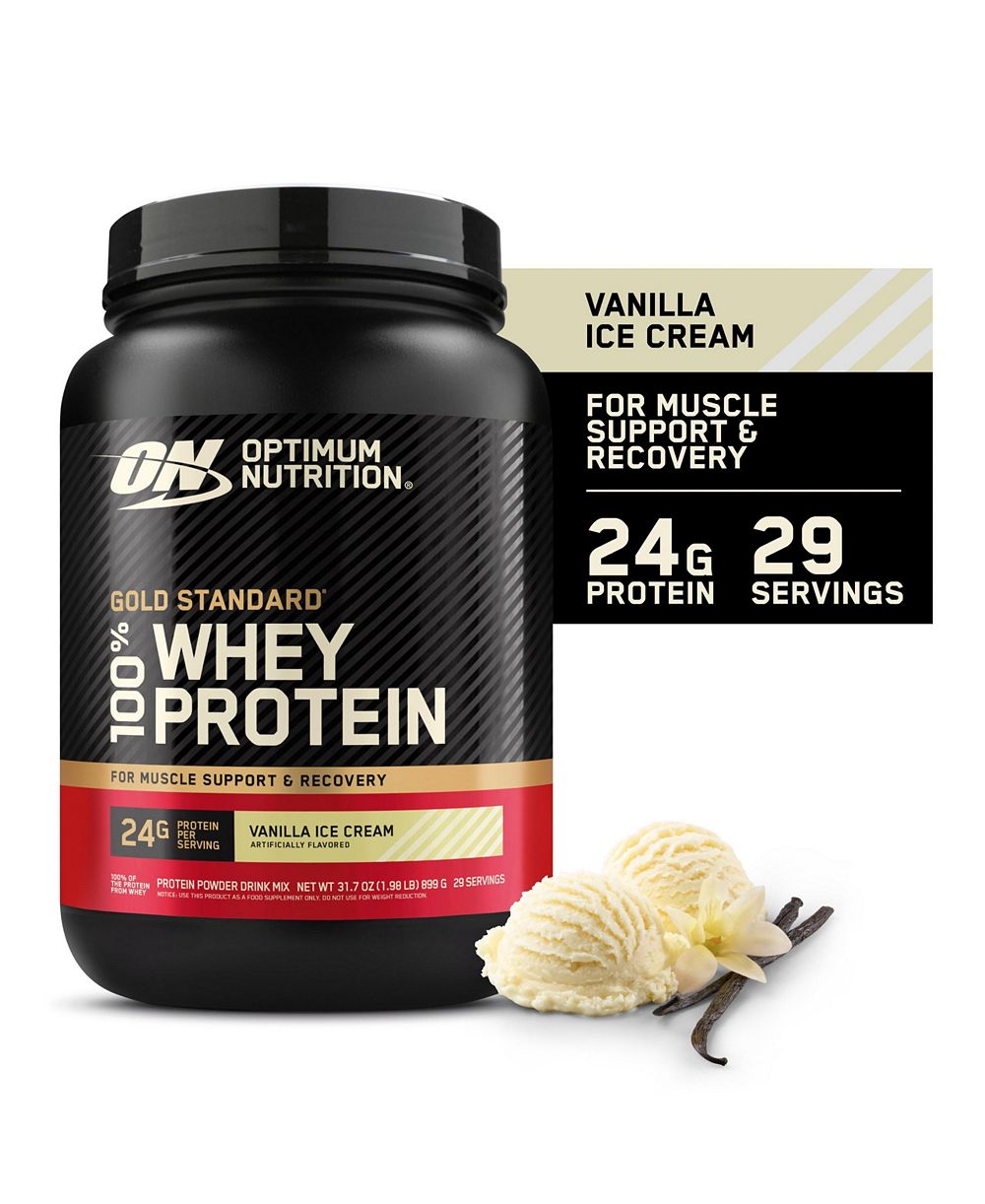 Протеиновый порошок Optimum Nutrition Gold Standard 100% Whey, Vanilla Ice Cream, 24g Protein, 2 Lb