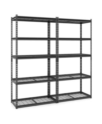 GOUUN 5-Tier Heavy-Duty Metal Wire Shelving Unit, Set of 2