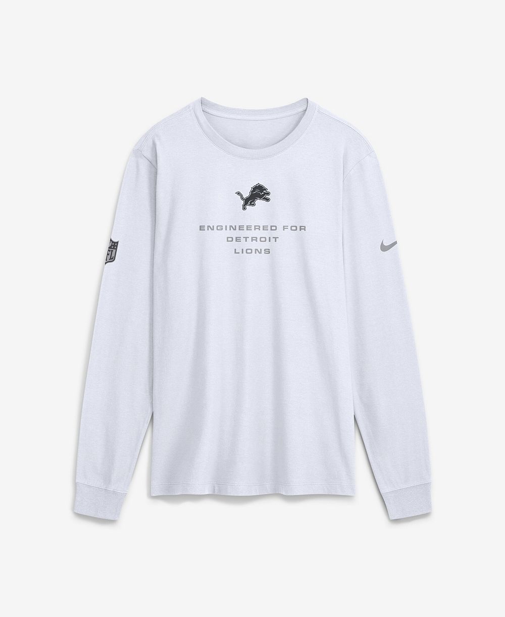 Nike Men's White Detroit Lions Sideline Bold Arch Star Dri-FIT Long Sleeve T-Shirt