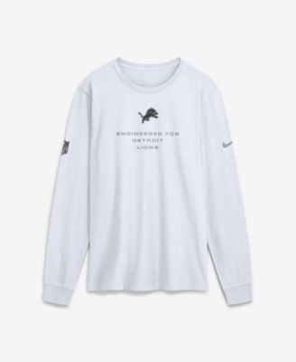 Nike Men's White Detroit Lions Sideline Bold Arch Star Dri-FIT Long Sleeve T-Shirt
