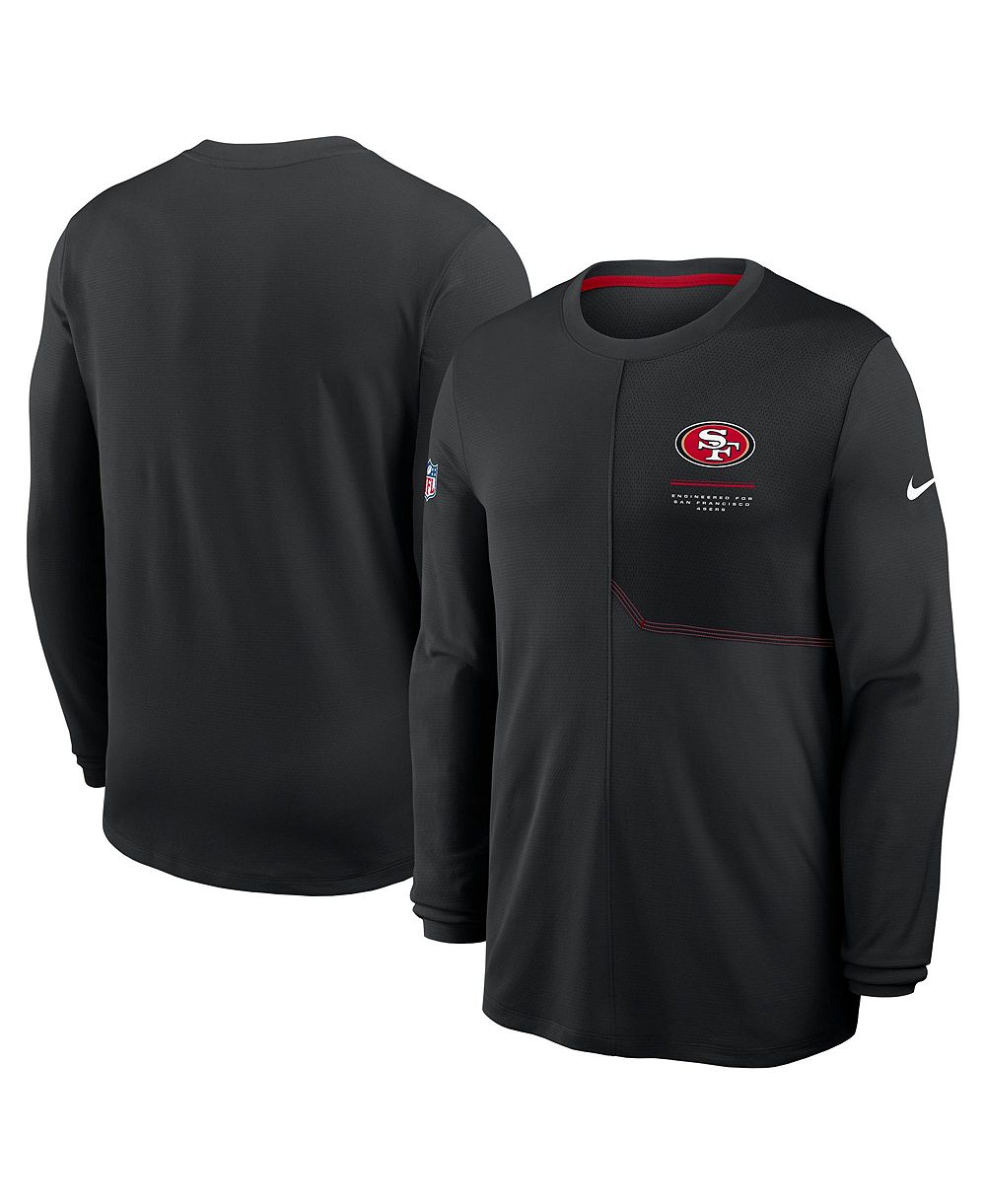 Мужская футболка Nike Black San Francisco 49ers Sideline Coaches UV Dri-FIT Long Sleeve