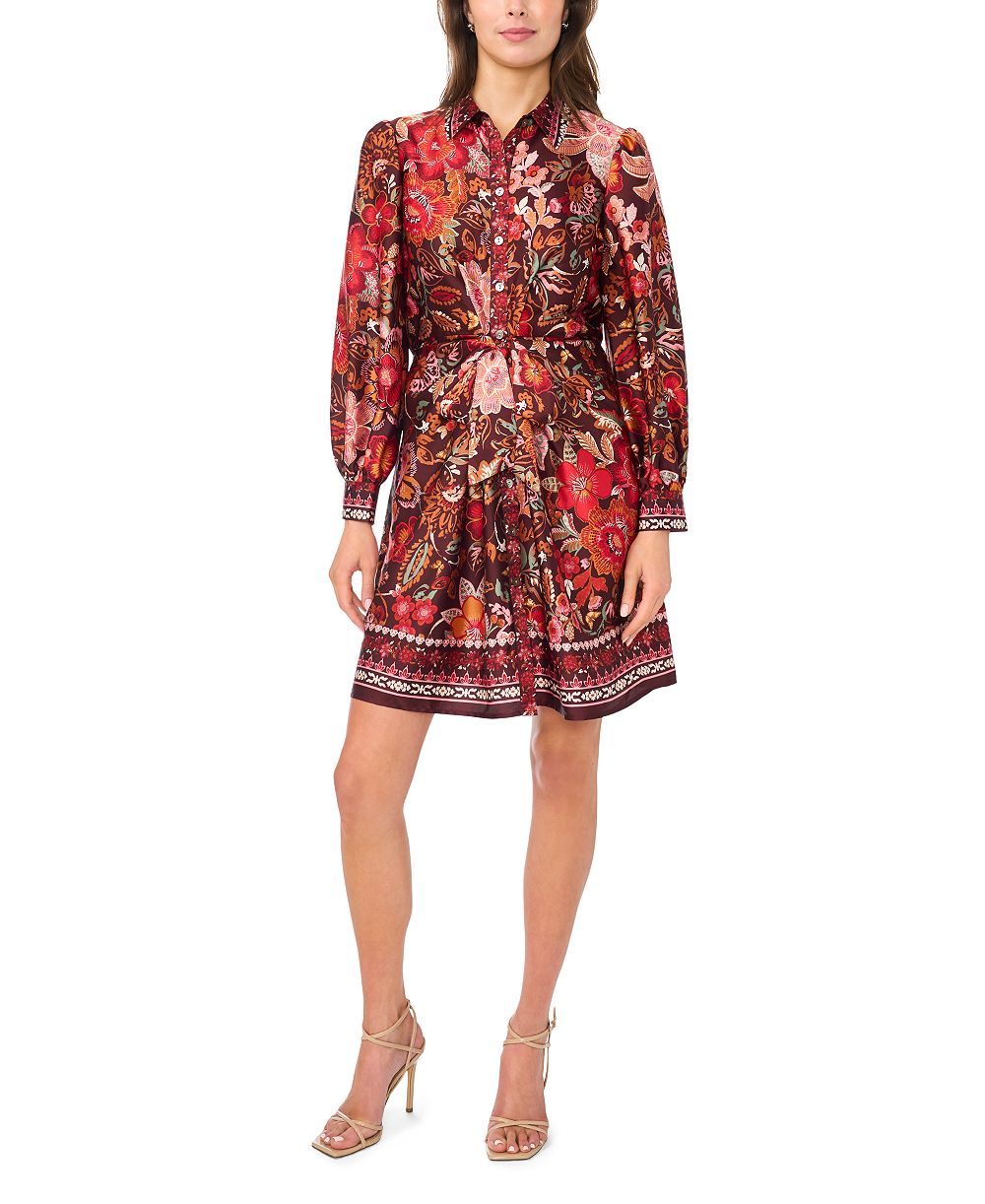 Женское длинное платье MSK с пуговицами и завязками спереди, с длинным рукавом