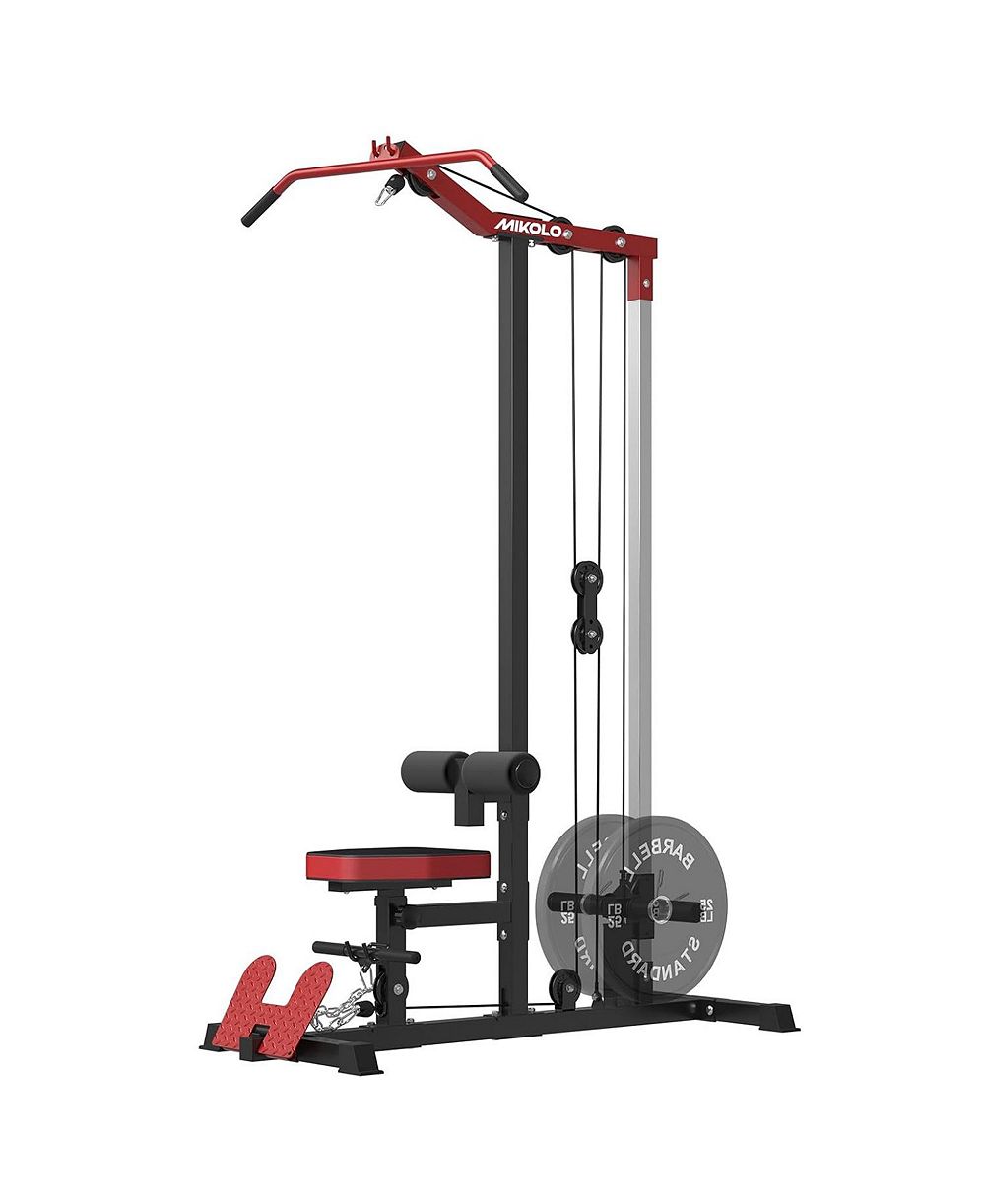 Тренажер Mikolo Lat Pulldown и Cable Row - домашний тренажер с креплением для ног и блоком